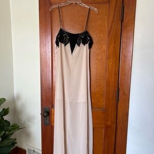 Aakaa Black Lace and Cream Dress
